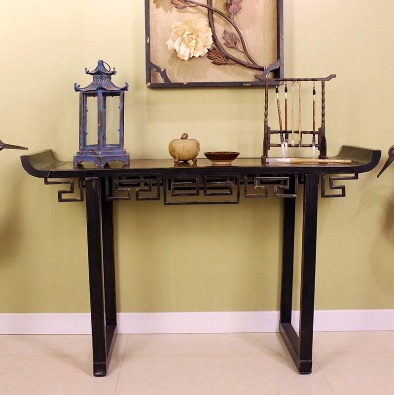 玄关门厅佛像茶台香台茶室供桌走廊新中式仿古条案