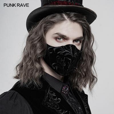 punkravepr朋克状态配饰品精美哥特绣花口罩gothic9色