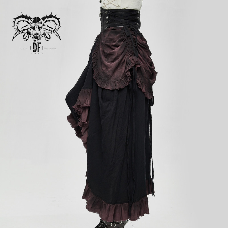 devilfashion复古中世纪做旧款半身维多利亚时代裙子蒸汽半身裙