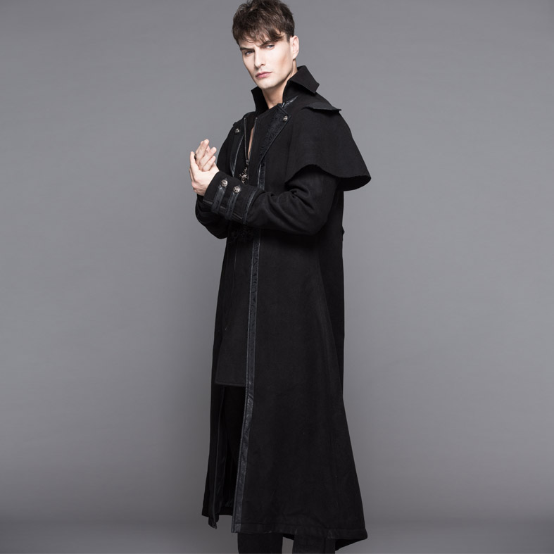 小破家devilfashion恶魔时尚男装复古英伦哥特军装吸血鬼风衣