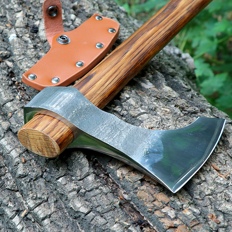 野人bushcraft户外野营碳钢锻打核桃木柄手斧劈柴砍骨砍树丛林斧
