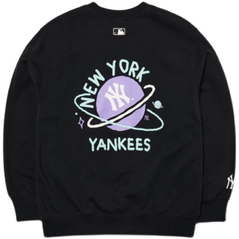 国内现货mlb男女like星球涂鸦ny圆领宽松运动卫衣