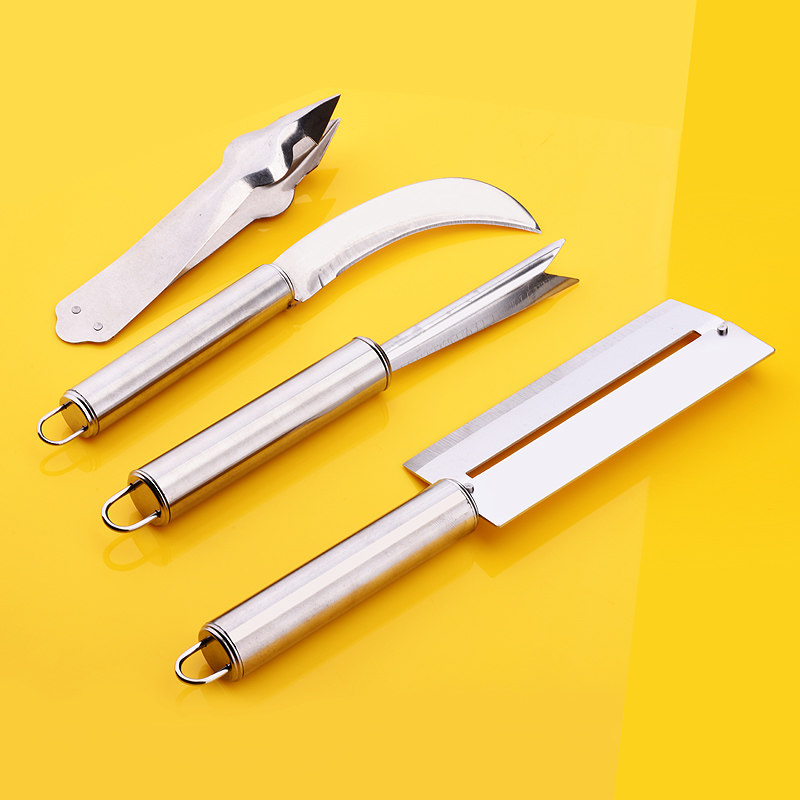 全不锈钢菠萝刀水果刀甘蔗凤梨削皮器割菜刀挖籽去眼夹三叉去皮铲