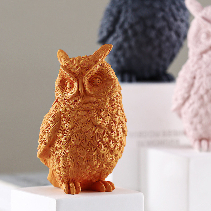 米诺创意欧风树脂猫头鹰摆件轻奢客厅摆件