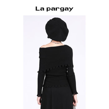 Lapargay Napajia ດູໃບໄມ້ລົ່ນໃຫມ່ knitted pullover wool ປະສົມອອກແບບສັ້ນ sweater ຄໍເຕົ່າສໍາລັບແມ່ຍິງ