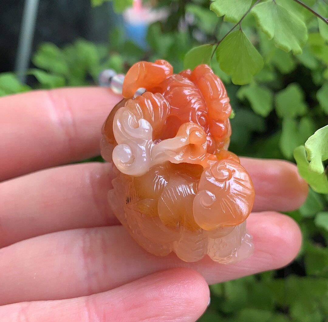 杨玉家云南天然黄龙玉茄子山鸿运当头水草霸王貔貅挂件颈饰