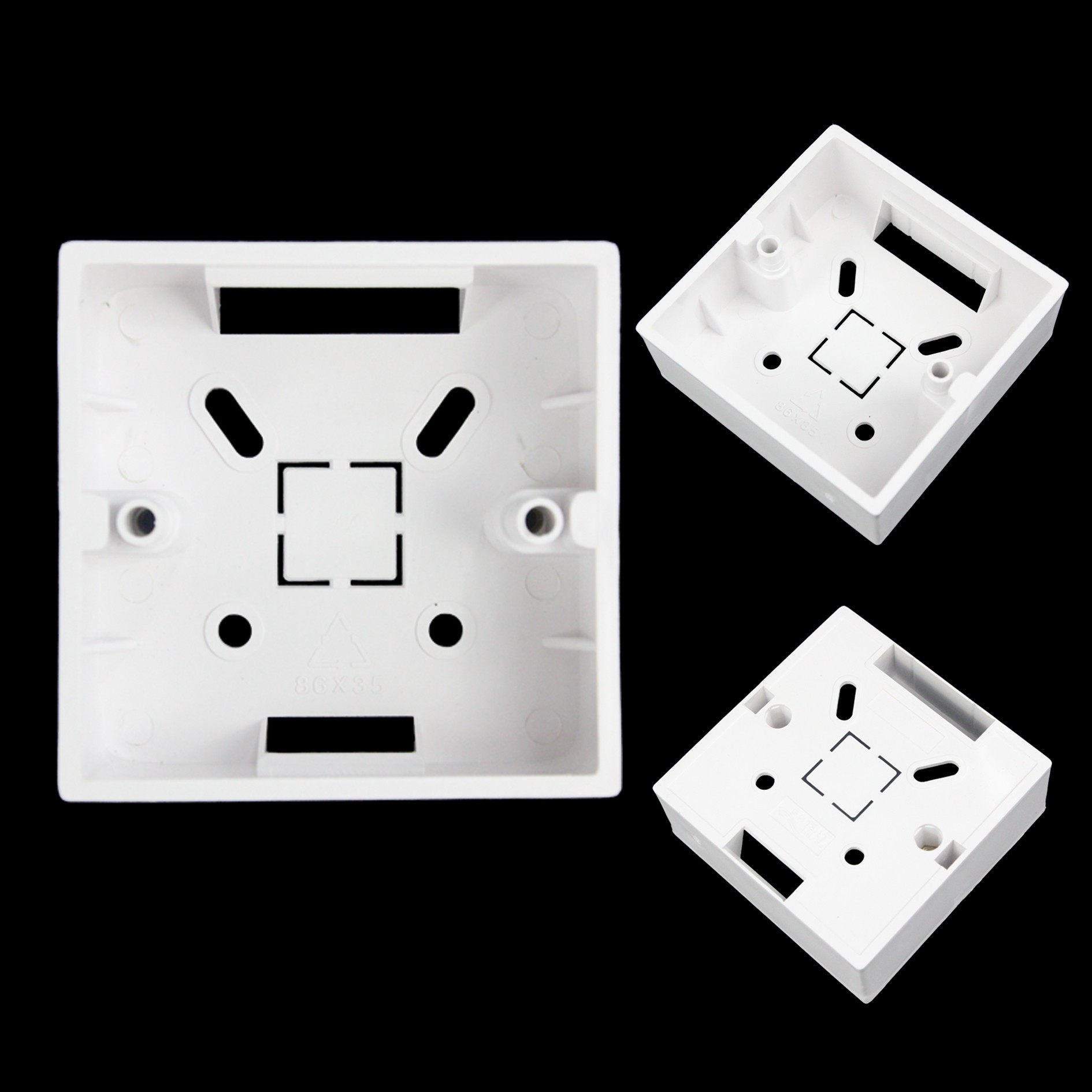 经典珠江86型开关插座面板明装底盒pvc接线盒布线盒86型通用底盒