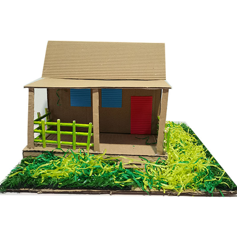 废旧利用变废为宝手工成品纸盒房子纸箱小木屋定做手工创意粘贴类