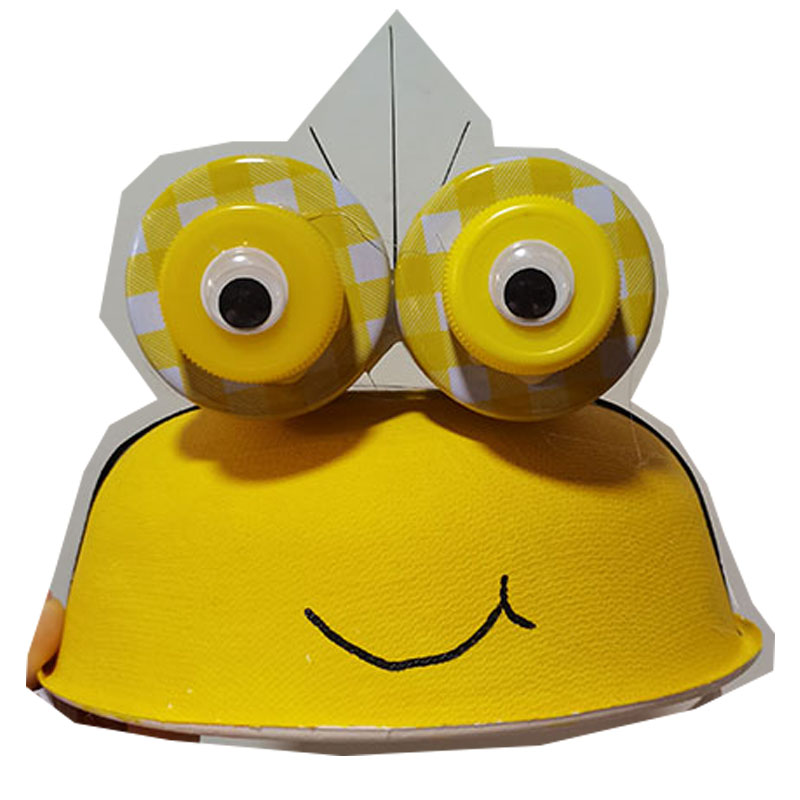 纸板创意美术手工变废为宝废旧利用环保彩色帽子手工创意粘贴类