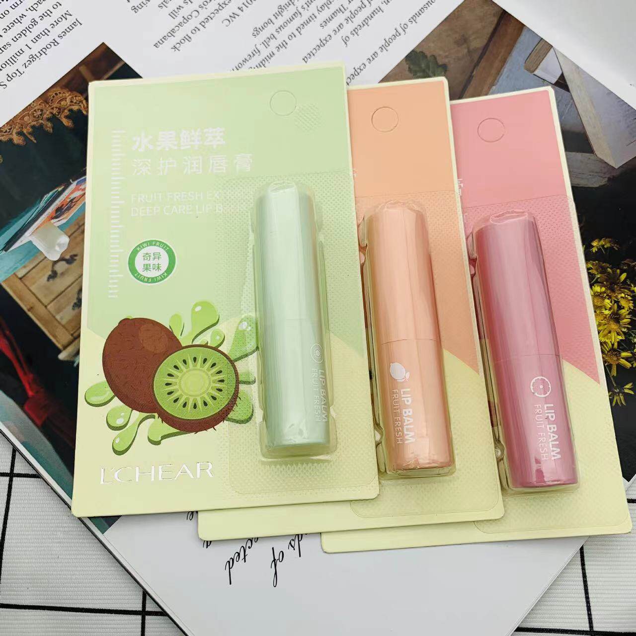 2支装蕾琪冰兰鲜果唇膏补水保湿滋养防干清爽唇膏