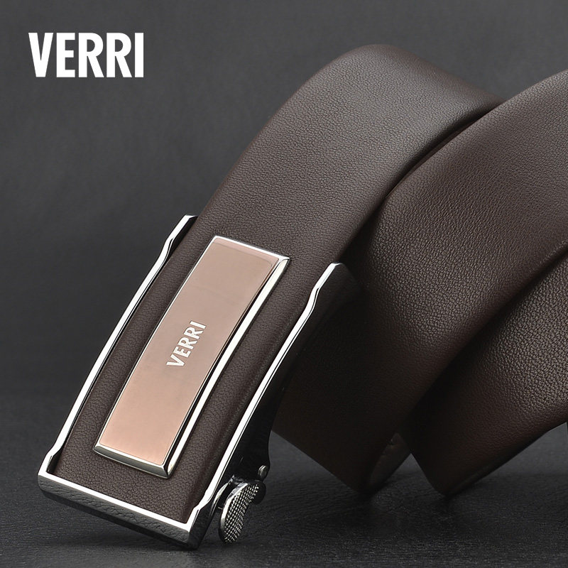 verri皮带男士真皮自动时尚商务腰带带头层纯腰带