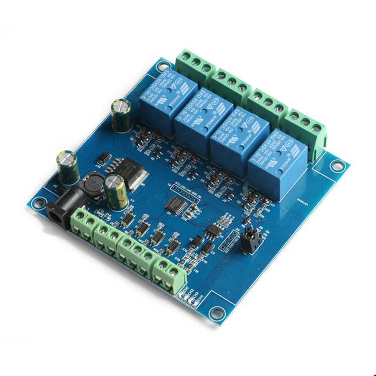4路继电器模块开关输入输出rs485ttl反接保护继电器