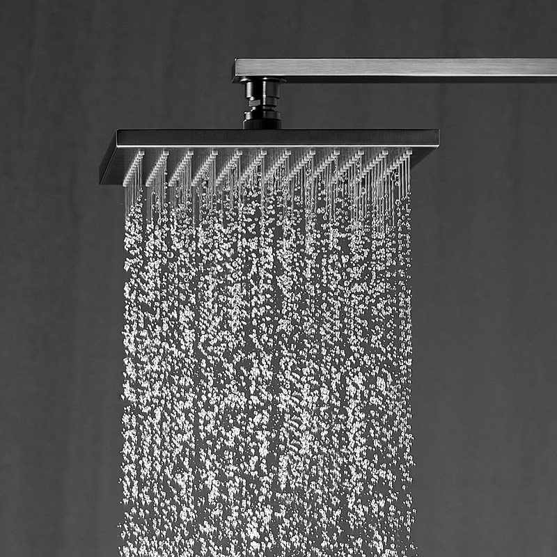 flova丰华卫浴灰色恒温淋浴花洒套装按键开关恒温花洒套装