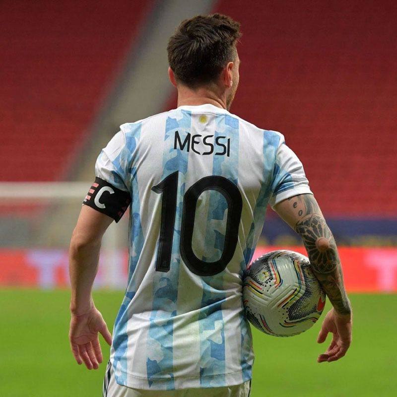 正版2021美洲杯阿根廷球衣决赛版夺冠纪念版主场梅西成人儿童套装