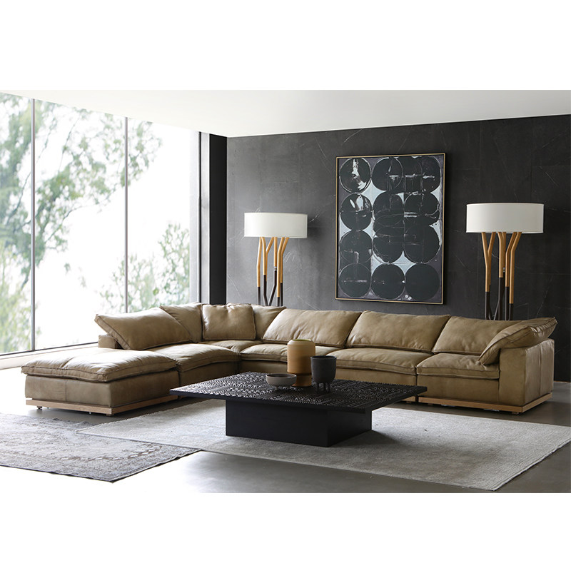 北欧表情norhor进口口头牛皮法国bncat转角皮艺沙发