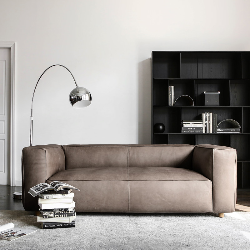 6折特惠北欧表情进口口头牛皮como意式真皮沙发皮艺沙发