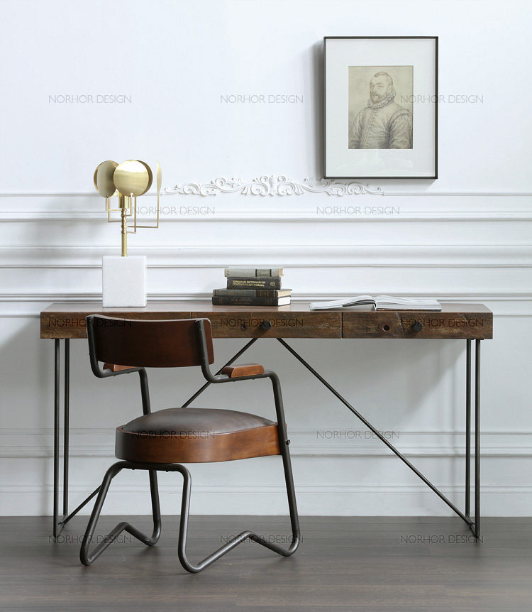 北欧表情norhor/美国宾纳/进口实木家具/莱特书桌/工作台写字台t