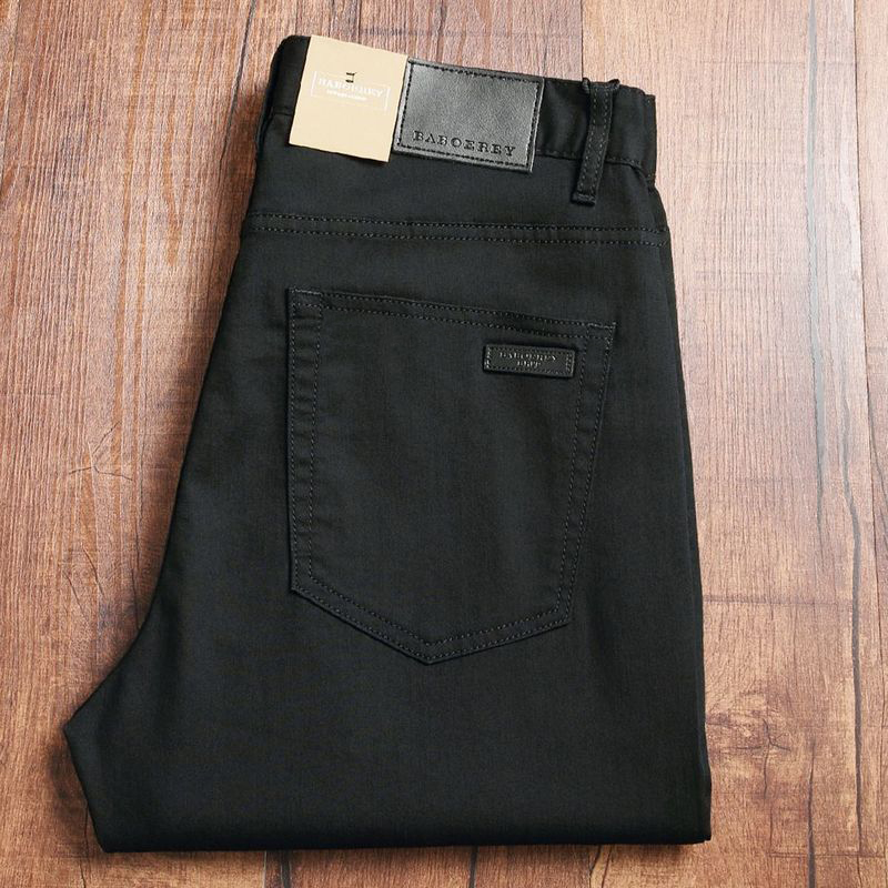 欧洲站春夏薄款男士黑色牛仔裤宽松直筒休闲长裤子百搭商务男裤子