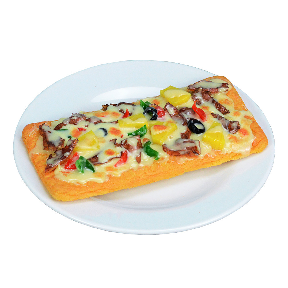仿真方披萨模型百味方形pizz芝士薄脆快餐模具仿真水果