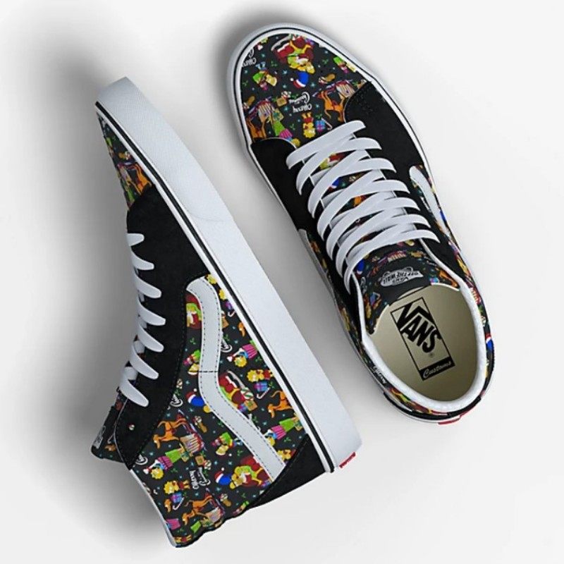 美国正品品范thesimpsonsvanssk8-hi高帮定制男女运动休闲鞋