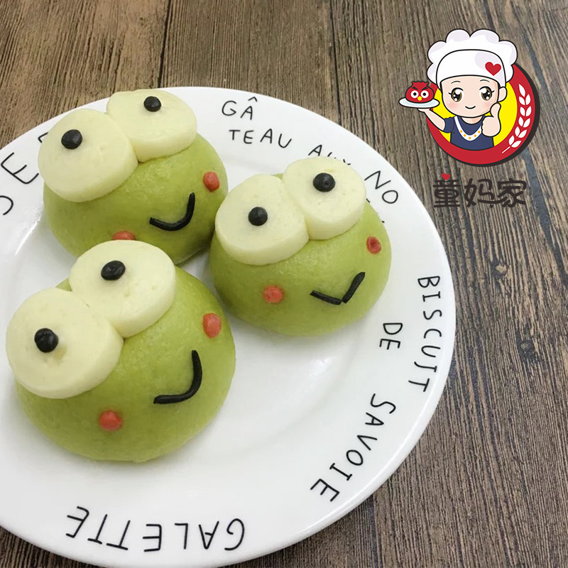 童妈家大眼青蛙豆沙包馒头面食卡通包子儿童速冻手工动物点心早餐