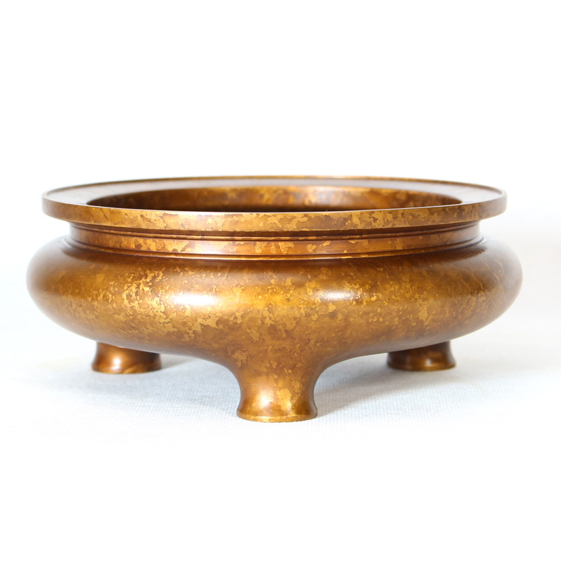 香炉苏工大师雪花金鬲炉三足纯铜供佛香薰炉