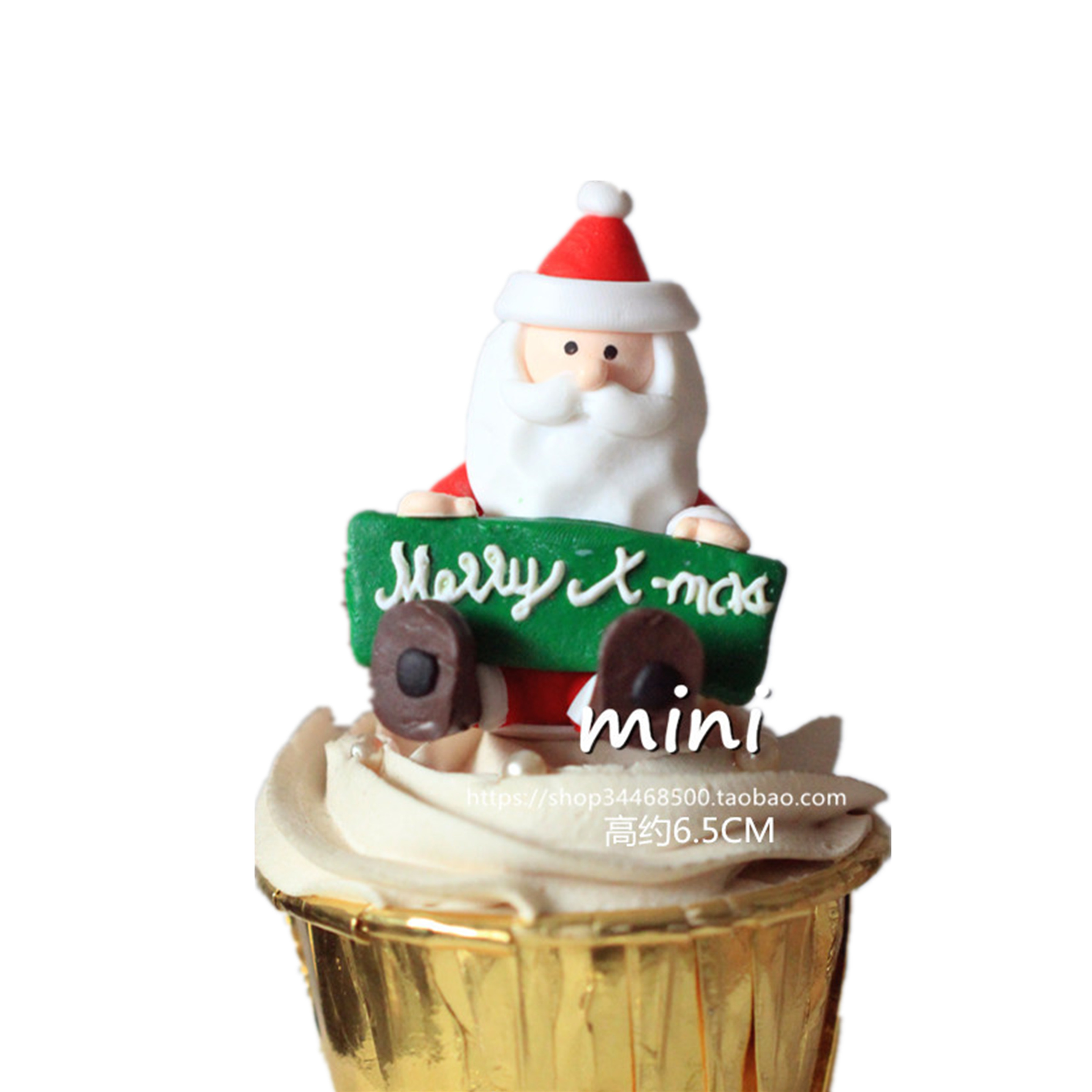 1件包邮圣诞节主题烘焙蛋糕装扮圣诞老人圣诞派对软陶摆件10个装