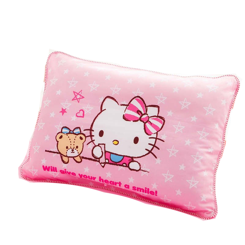 hellokitty卡通粉色凯蒂猫全棉枕头幼儿园儿童纯棉枕套枕头