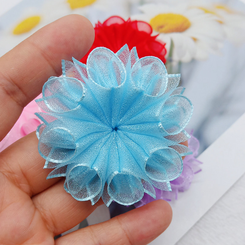 发饰配饰花朵半成品手工手工制制作珍珠纱花儿童发饰