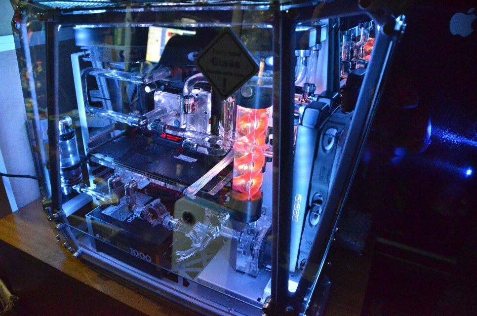 水箱螺旋透明盖双病毒电脑水冷dna圆柱悬浮散热器