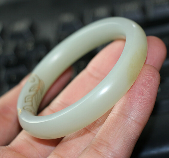 新疆和田白玉籽料老料秀气错金手镯xx07手饰
