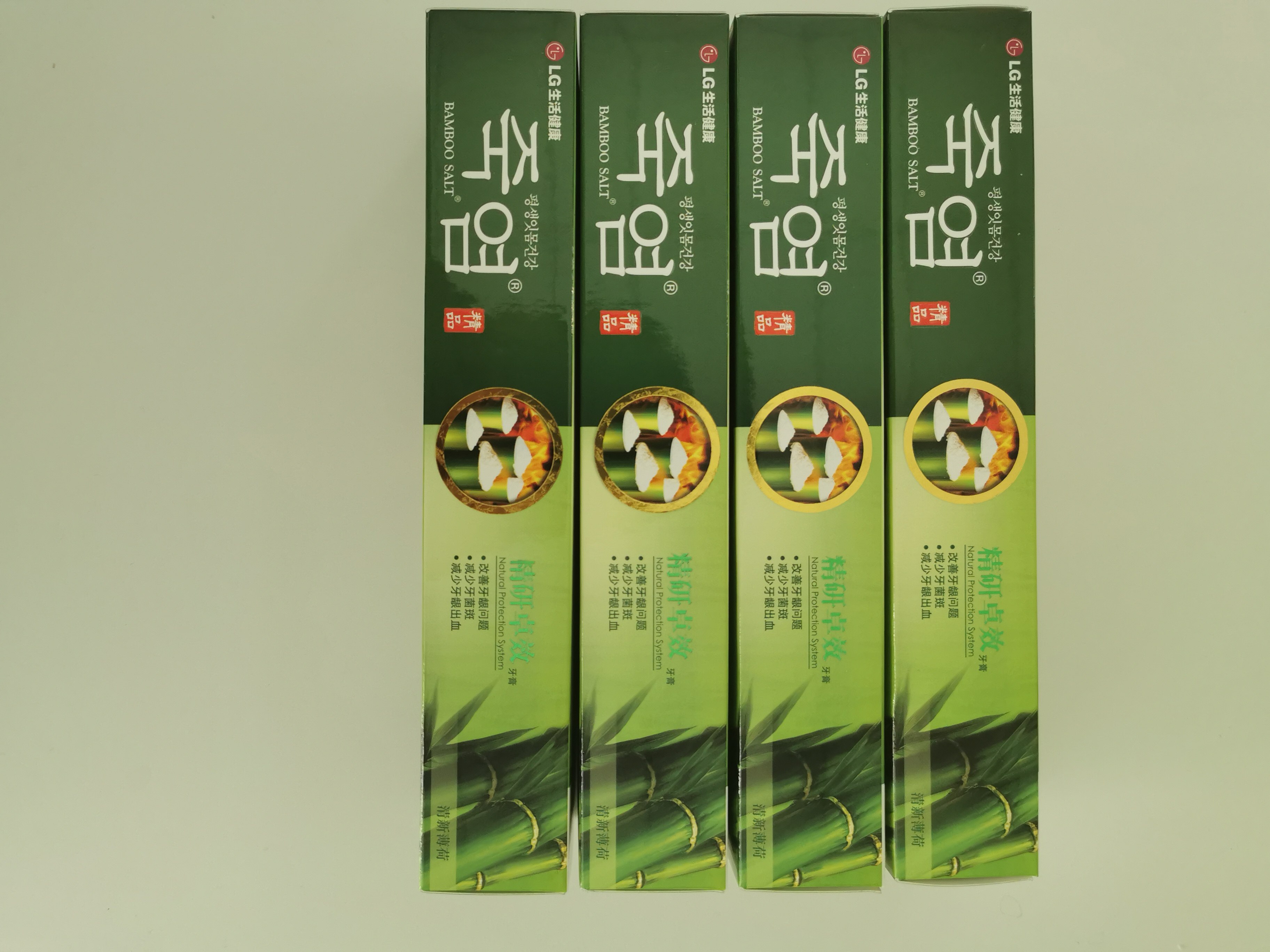 4支正品韩国lg竹盐精研卓效牙膏170g改善牙膏