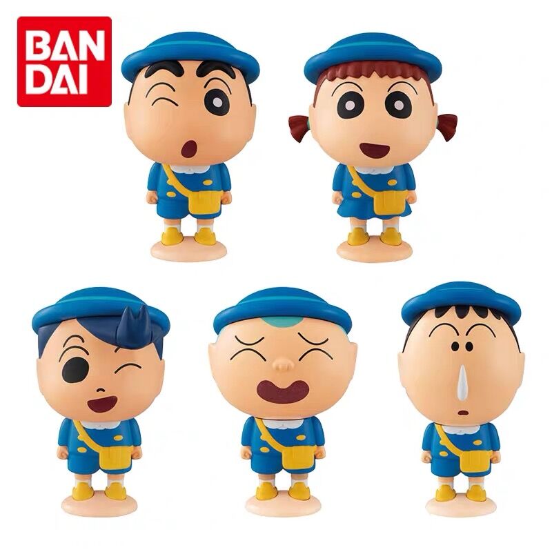 现货正版万代蜡笔小新幼稚园制服动漫玩具拼装公仔盒蛋