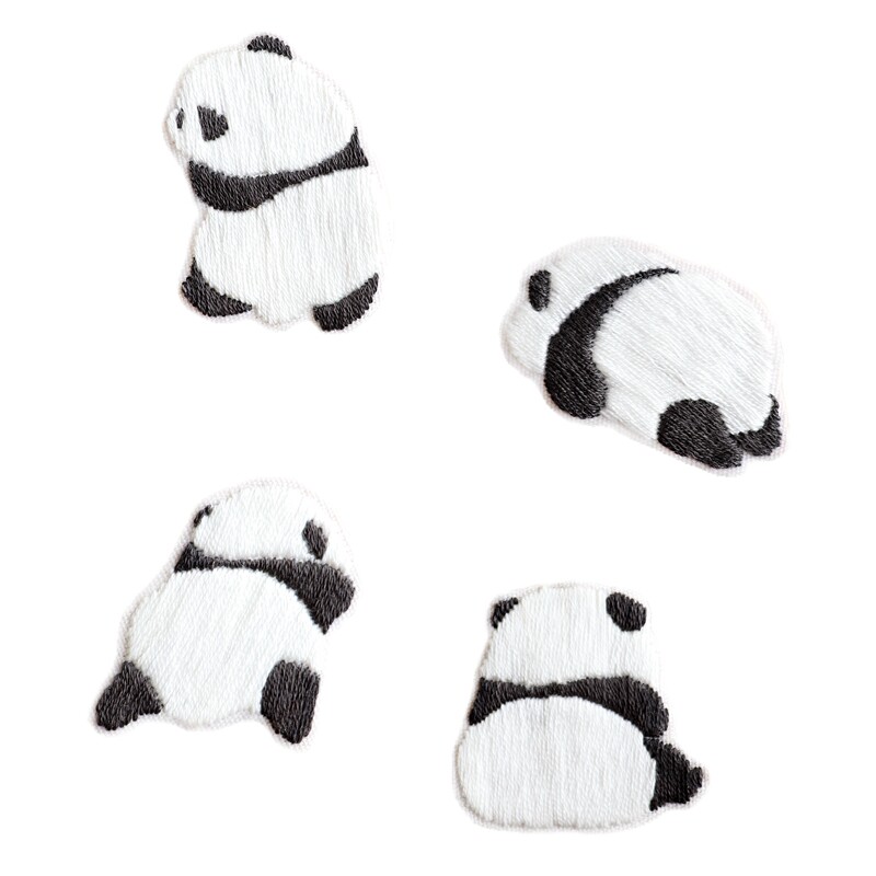 喵小慢刺绣手工自绣熊猫t恤装饰胸针男友闺蜜礼物初学者diy材料包