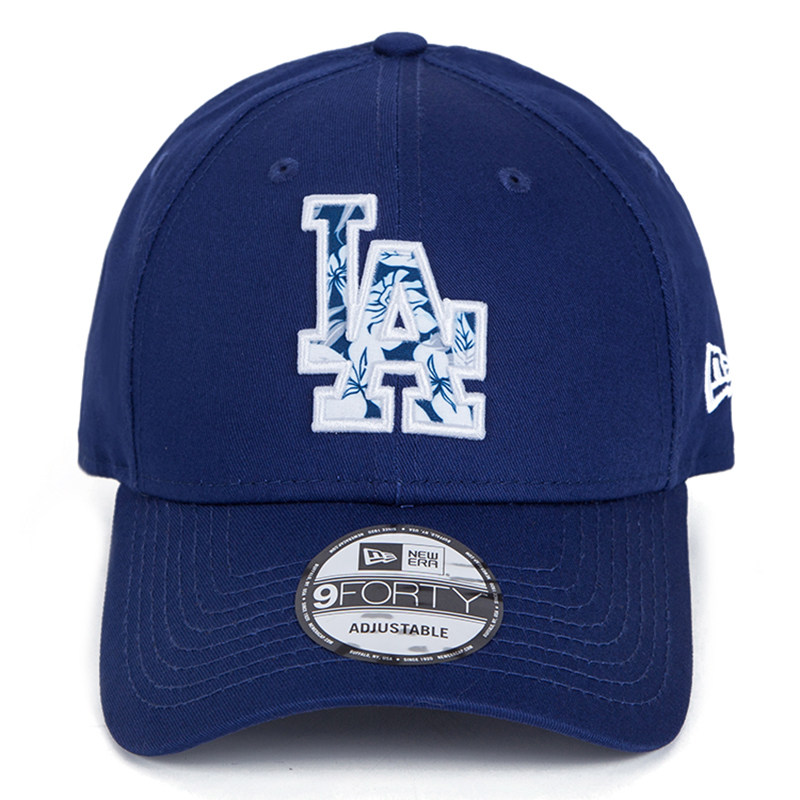 newera纽亦华洛杉矶la花卉图案刺绣logo宝蓝运动帽
