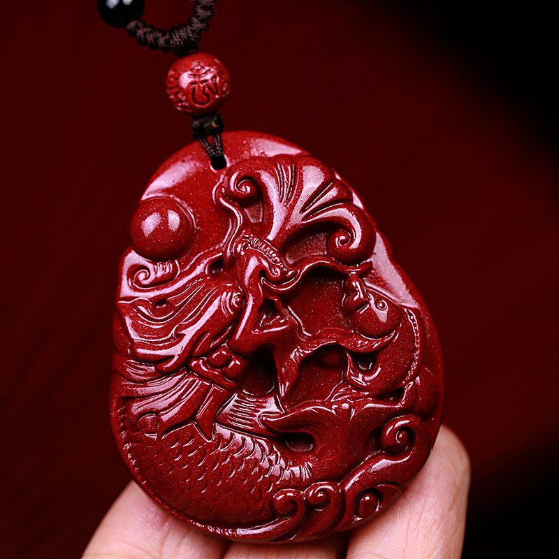 2022年虎年灵鳌宝吉懿项链考研高考礼品男女朱砂锦鲤吊坠励志礼物