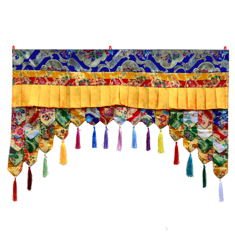 藏传佛教用品藏式五彩帷幔寺庙佛堂背景装饰佛龛佛教工艺品