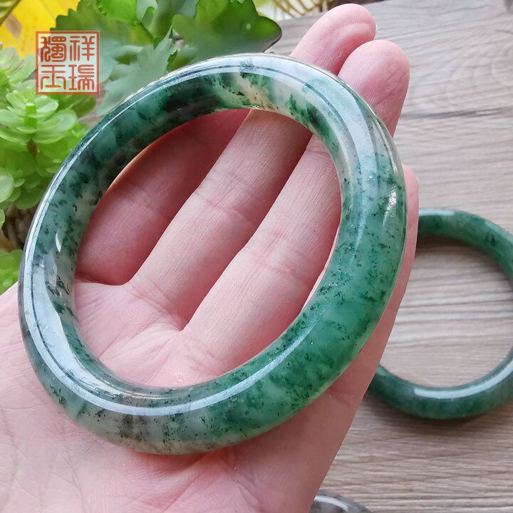 祥瑞独玉南阳特产天然独山玉老天蓝571圈手镯手饰