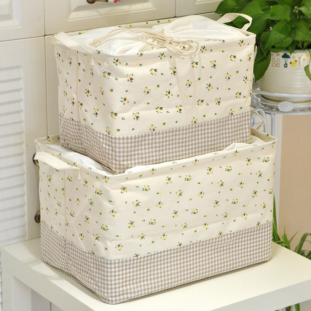Zakka cartoon Japanese cotton and linen storage box, clothes and toy storage box, storage box, tied rope and mouth can be washed Zakka cartoon Japanese cotton and linen storage box, clothes and toy storage box, storage box, tied rope and mouth can be washed