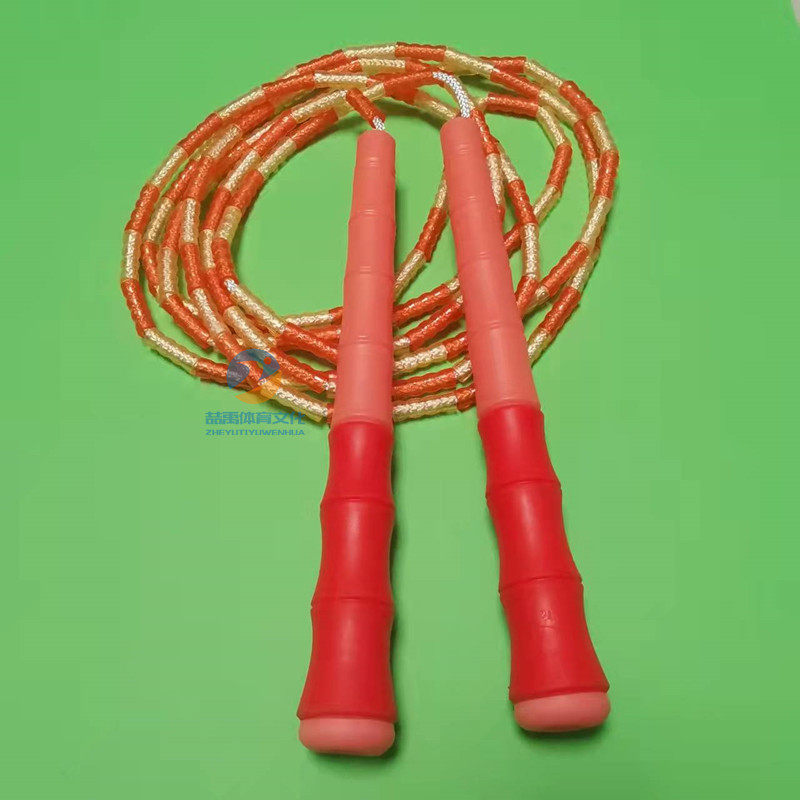 跳绳花样德育育龙包胶手把学生水晶竹节速度跳绳