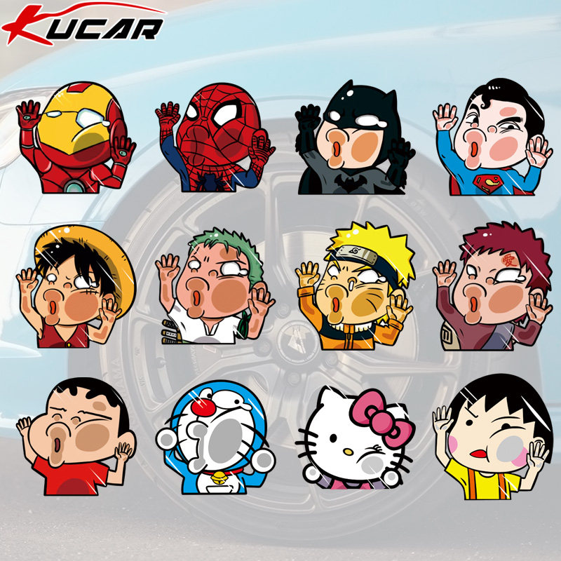 汽车贴纸创意个性搞笑卡通通电动漫蜘蛛侠玻璃装饰汽车装饰贴