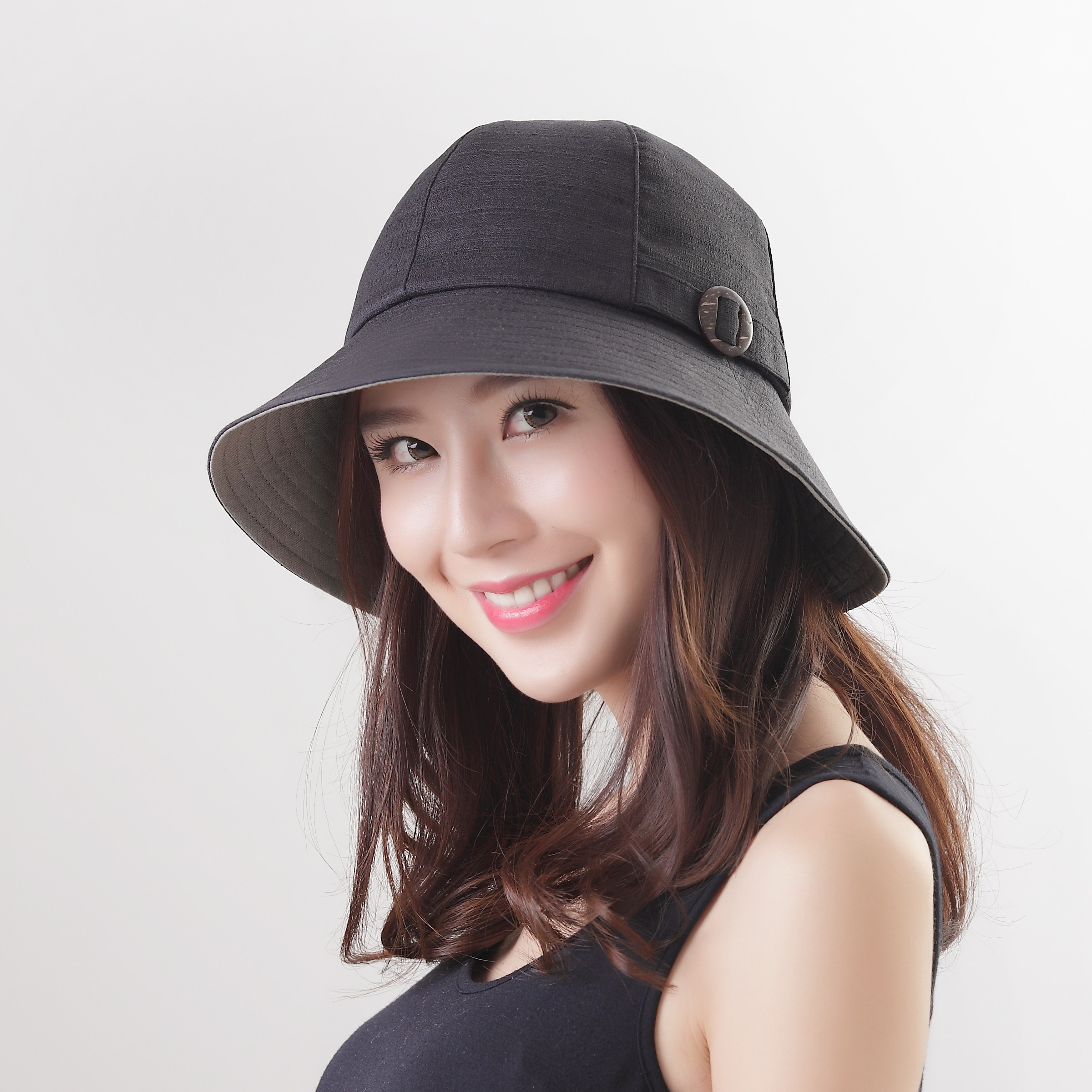 春夏季日本女帽帽子防晒太阳帽盆帽帽沿休闲沙滩帽子