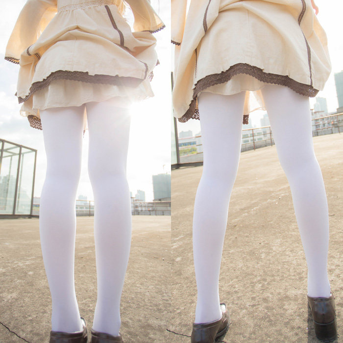 日单打底日系中厚款300d秋冬春秋丝袜少女白丝袜连裤袜