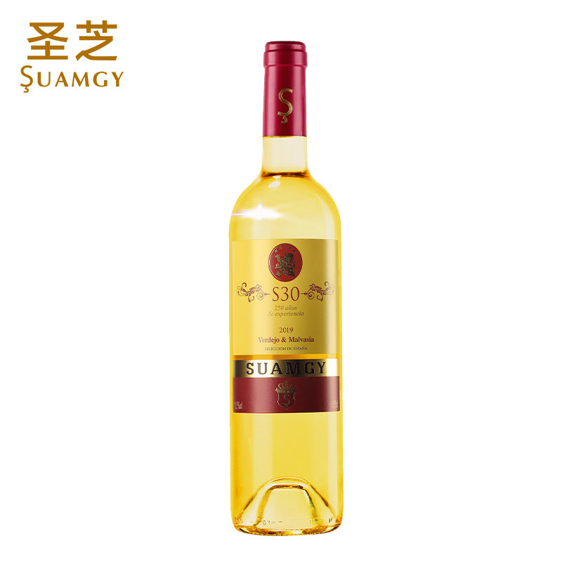 白葡萄酒圣芝s30西班牙原瓶进口do级干白单支750ml干白静态葡萄酒