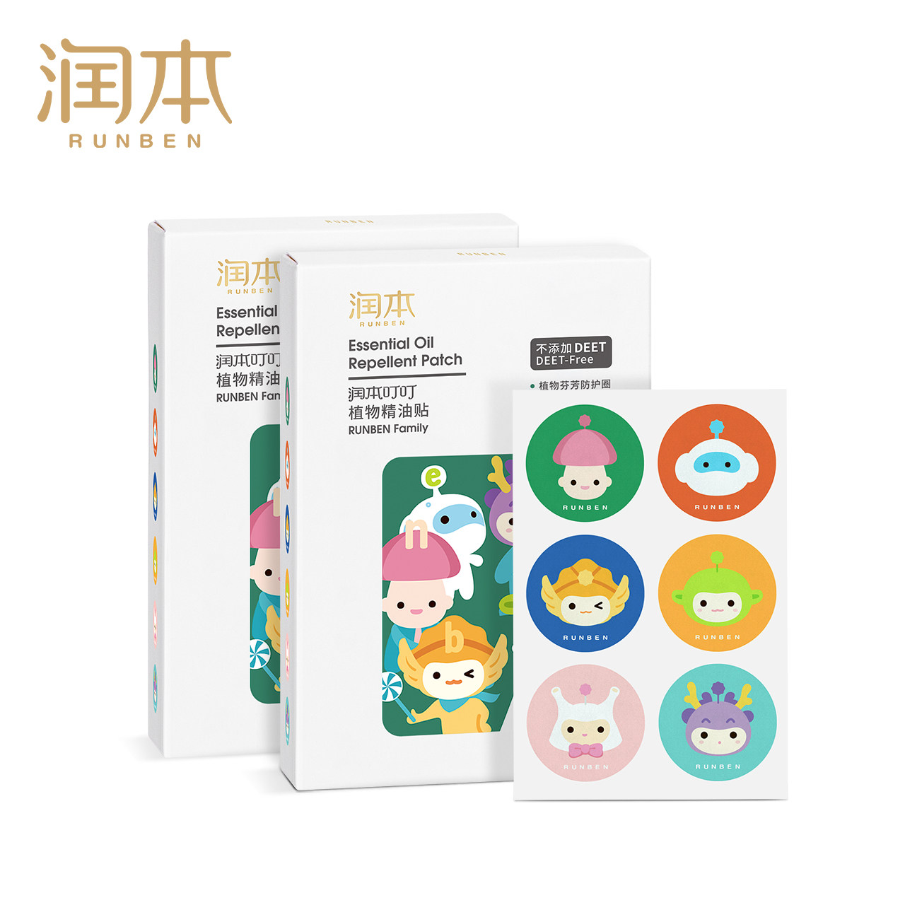 润本婴儿驱蚊贴新生儿童防蚊神器婴幼儿用品宝宝户外卡通防蚊贴