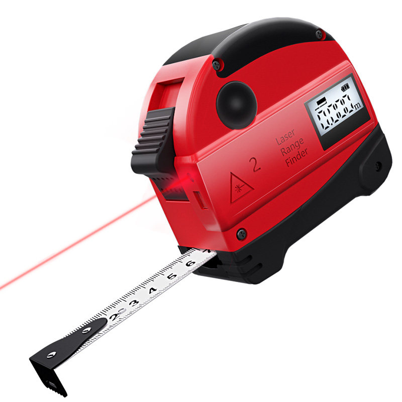 智能激光卷尺5米高精度电子数显米尺多功能红外线测距仪