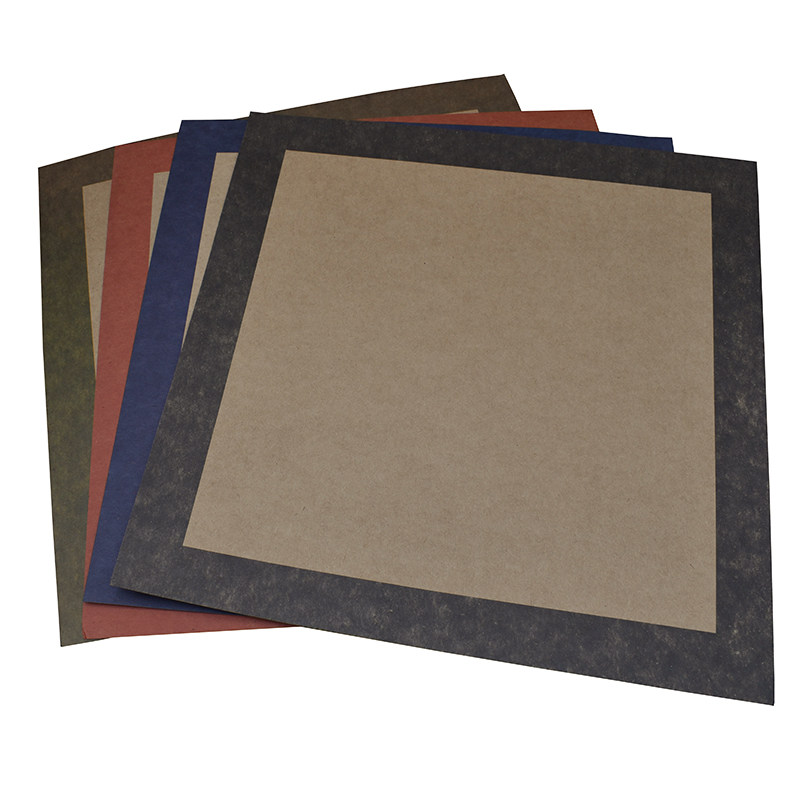绘画创意仿真布纹艺术卡纸正方形画纸33cm牛皮折纸