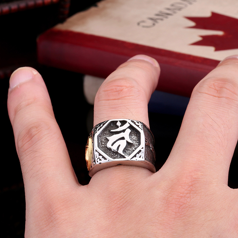 戒指不动明王男钛个性霸气单身食指指环男士戒指