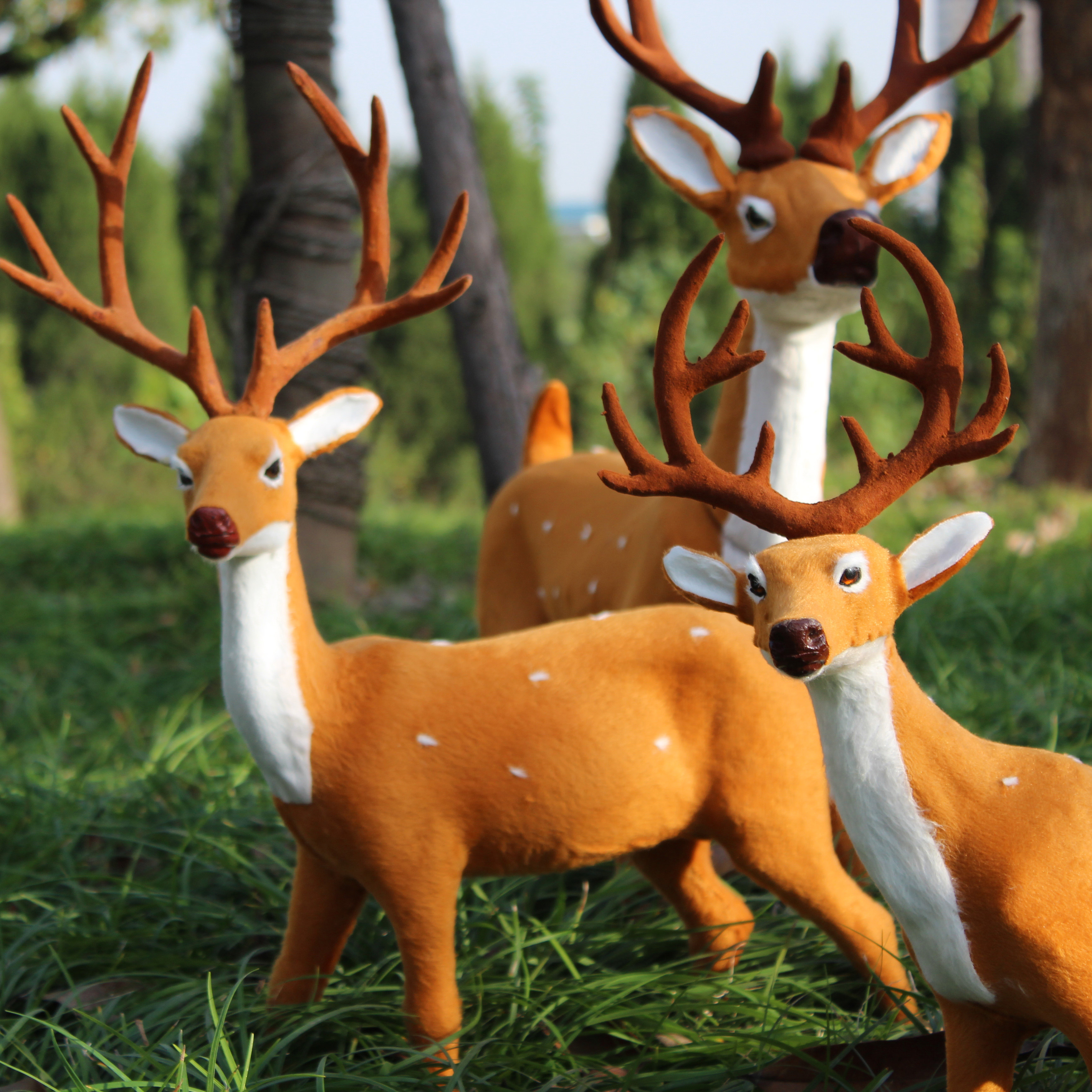 装饰圣诞节梅花鹿摆件酒店商场餐厅创意装饰布布景圣诞鹿