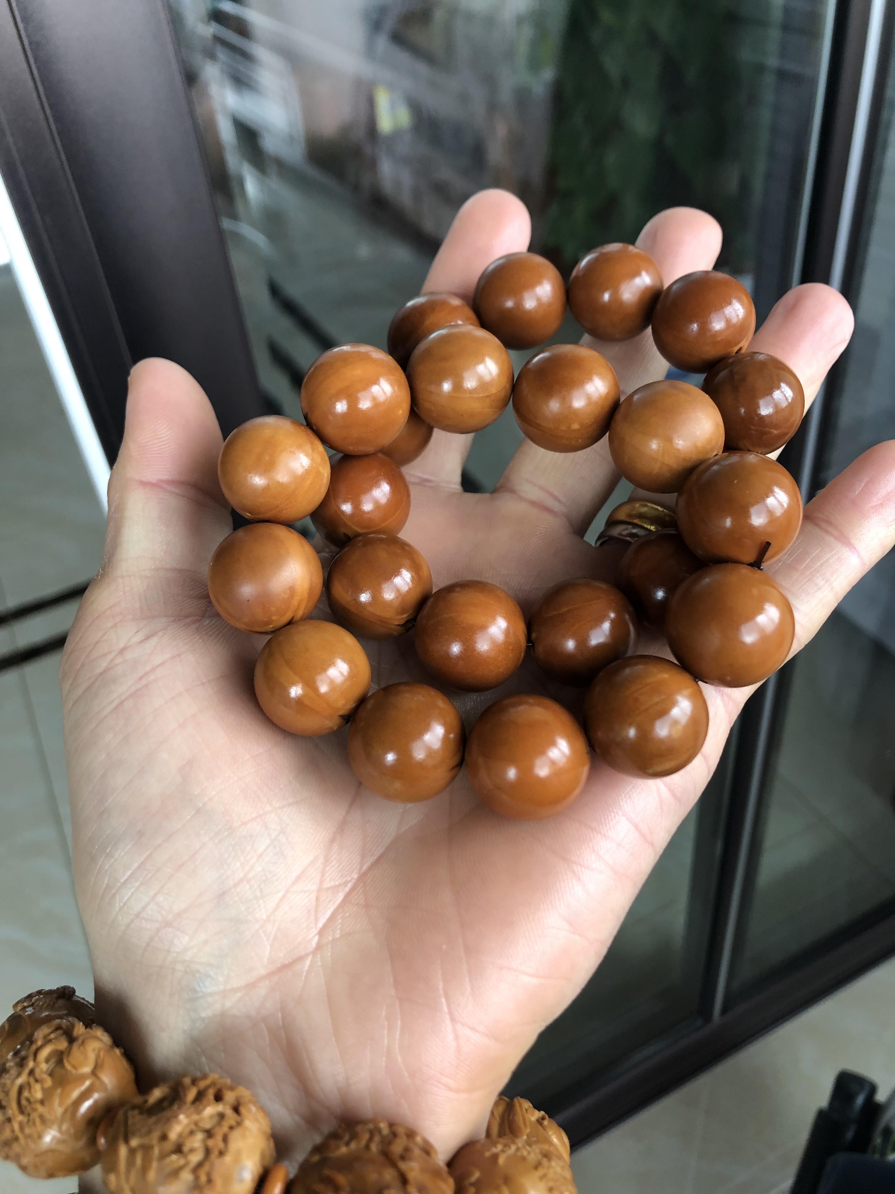 梅林铁核橄榄手串手工男女女士正圆素珠圆珠佛珠